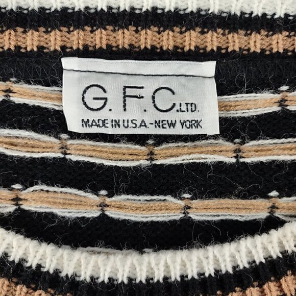 GFC Black, Brown, White Vintage Retro Oversize Men’s Sweater Large (Estimated) - Picture 10 of 11